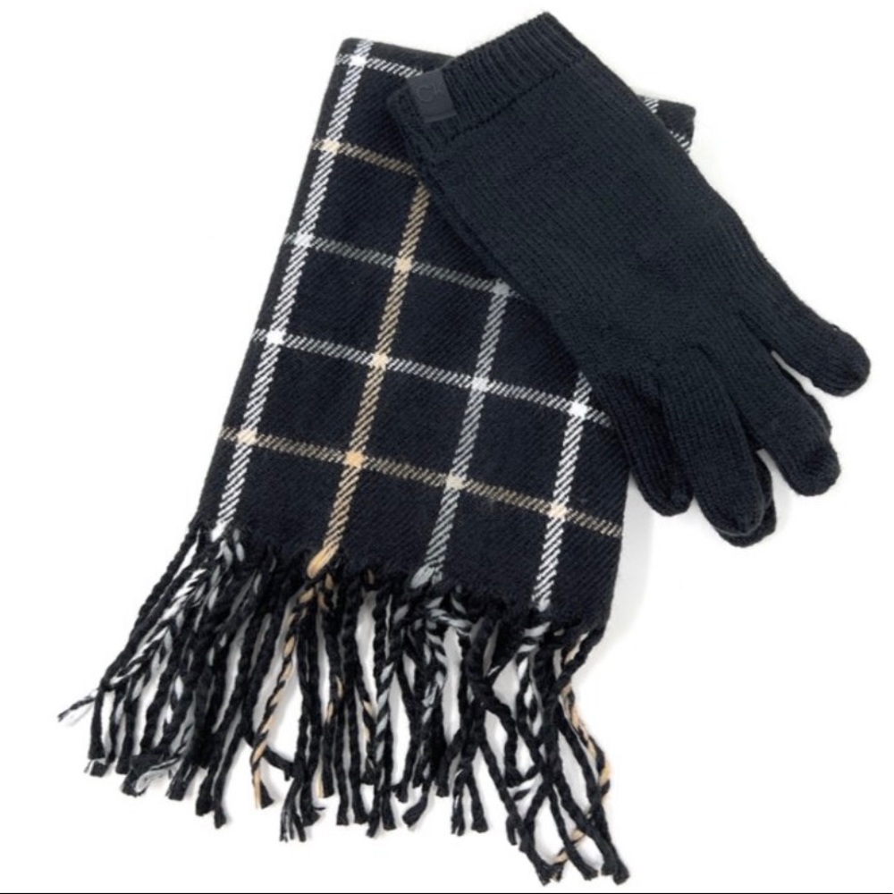 Calvin Klein Women's Muffler Scarf and Touch Gloves 2
Piece Set, Black